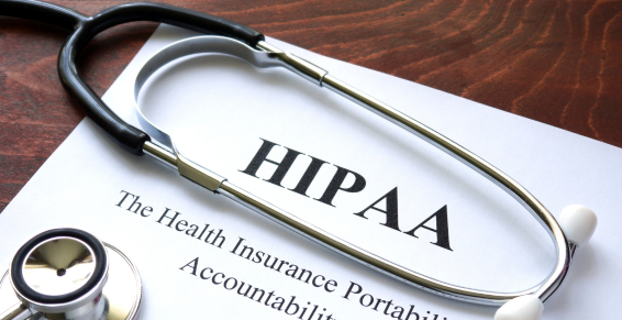 stethascope on paper with HIPAA typed